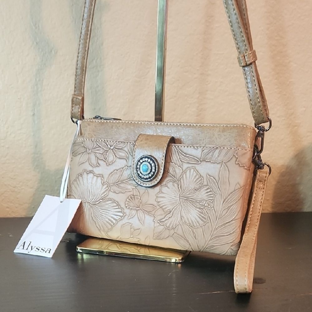 Alyssa Tan Floral Crossbody Bag